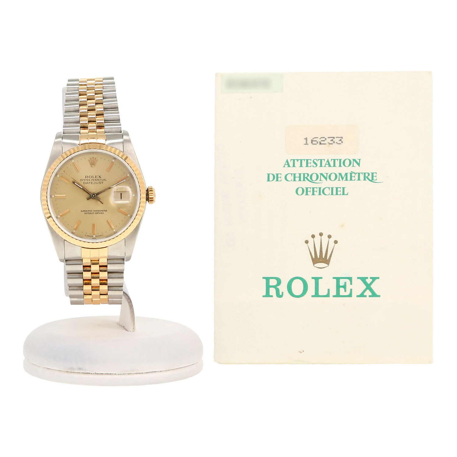 Rolex Datejust  in gold and stainless steel Ref: Rolex - 16233  Circa 1990