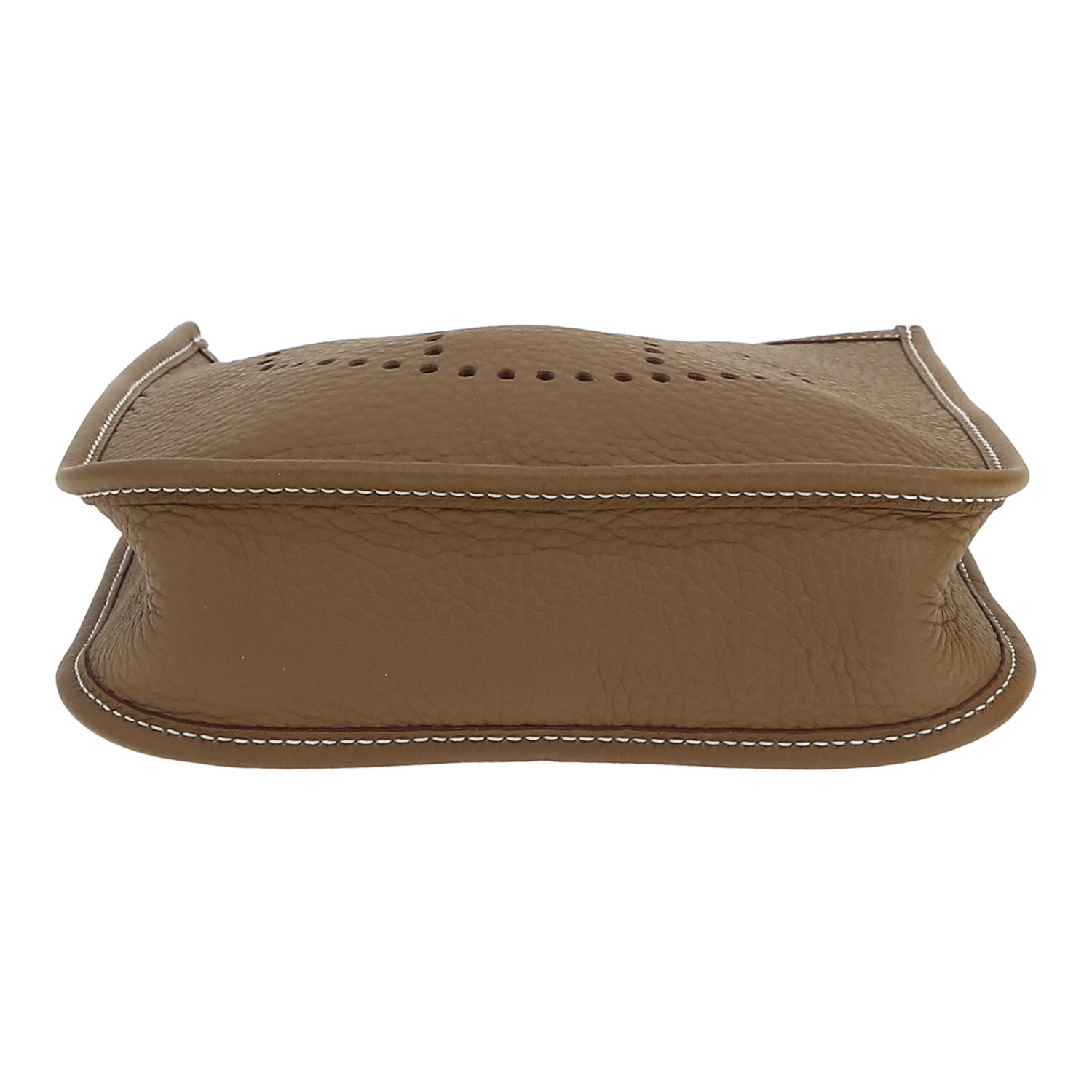 Hermès  Mini Evelyne shoulder bag  in etoupe leather taurillon clémence - Detail D1