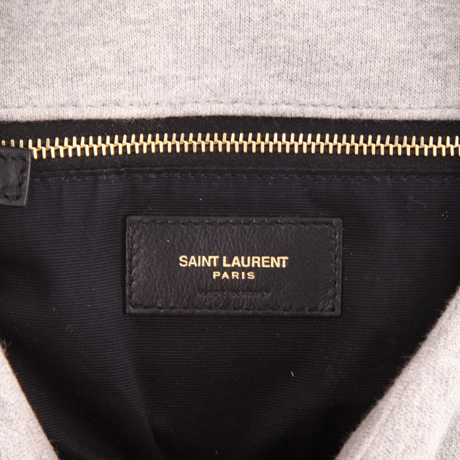 Bolso bandolera Saint Laurent  Puffer modelo grande  en lona espigas gris - Detail D2