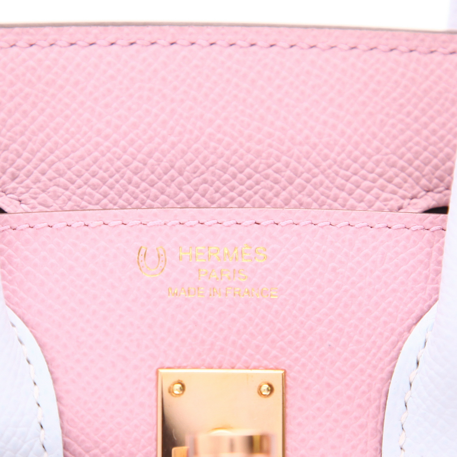 Hermès  Birkin 25 cm handbag  in Mauve Sylvestre and Bleu Brume epsom leather - Detail D2