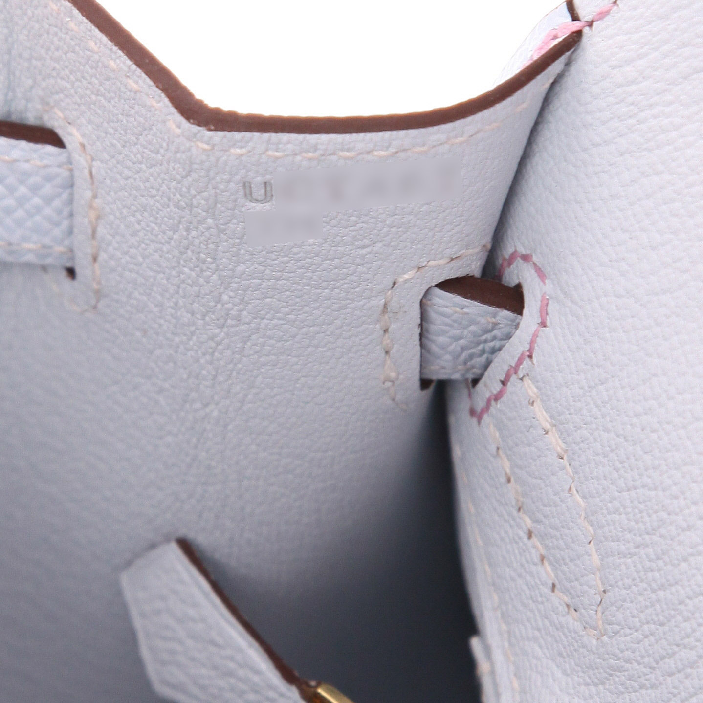 Borsa Hermès  Birkin 25 cm in pelle Epsom Mauve Sylvestre e Bleu Brume - Detail D4