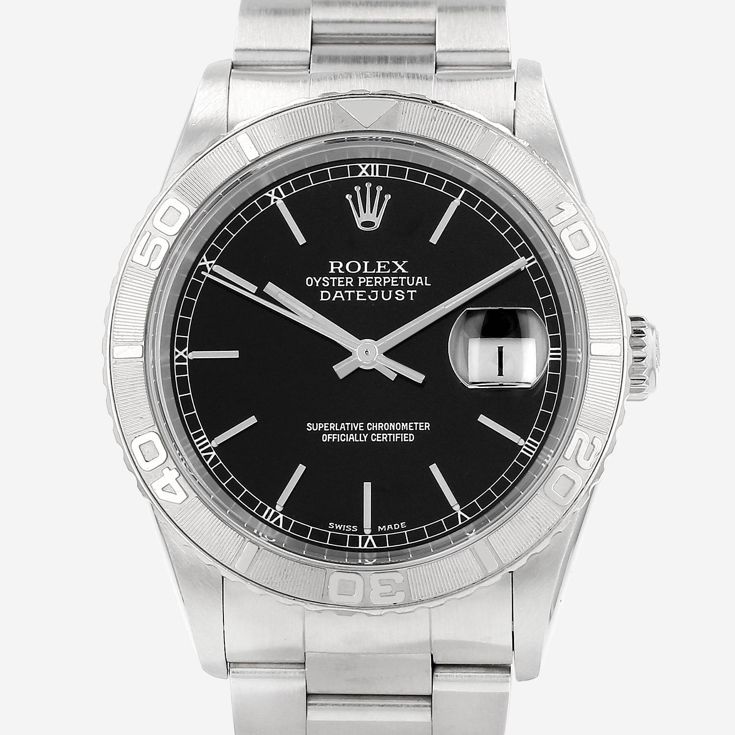 Montre Rolex Datejust Turn O Graph en acier Ref: Rolex - 16264  Vers 2002