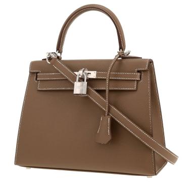 Borsa Hermès  Kelly 25 cm in pelle Epsom etoupe