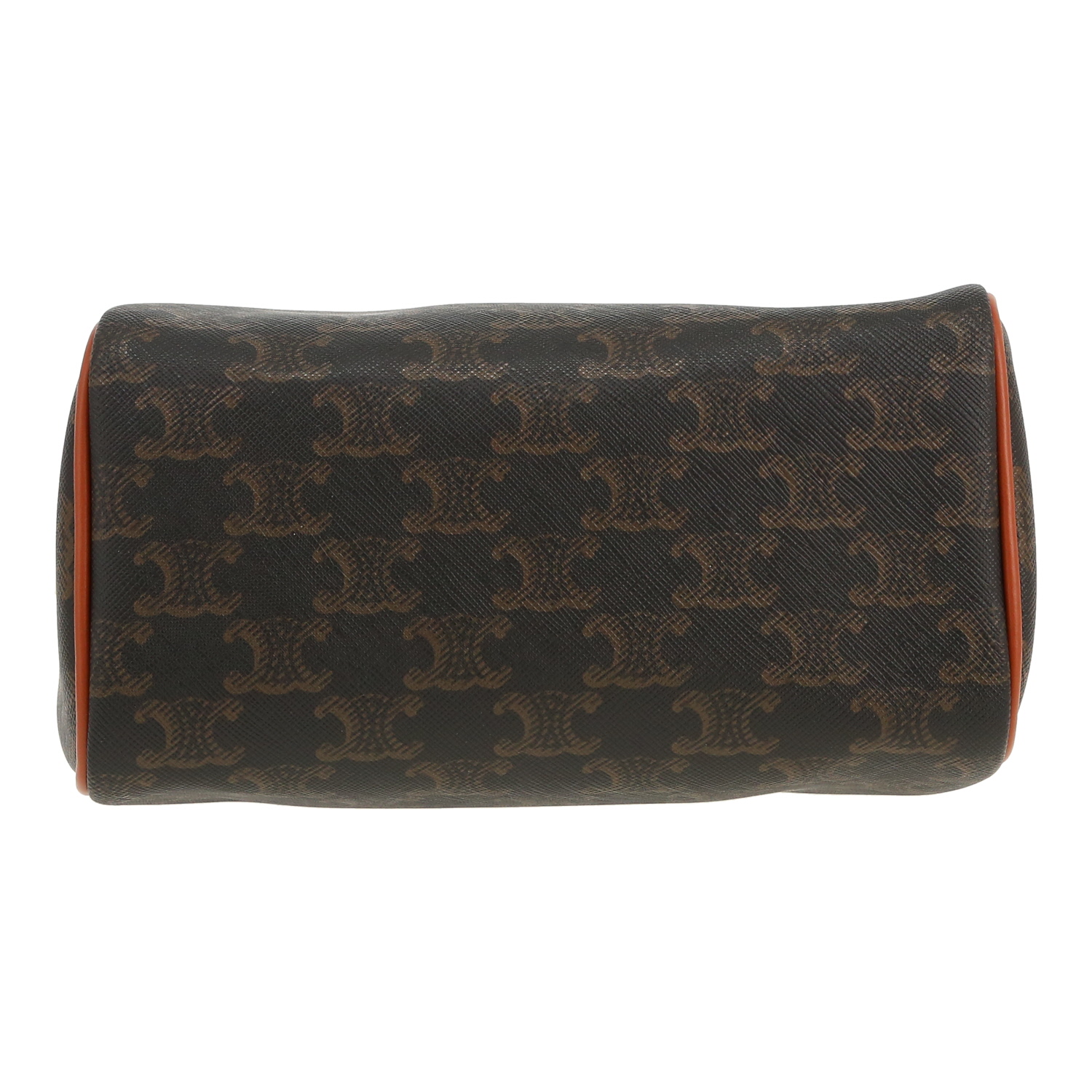 Celine  Boston small model  handbag  "Triomphe" canvas  and brown leather - Detail D1