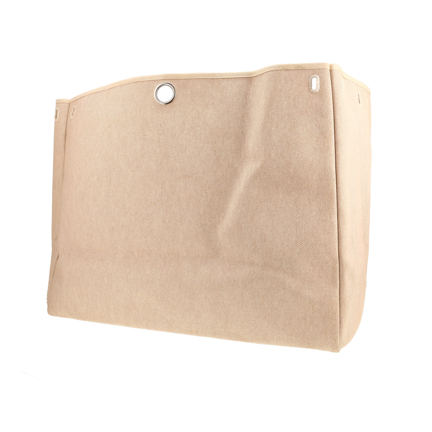 Sac de voyage Hermès  Herbag grand modèle  en toile beige et cuir naturel - Detail D4