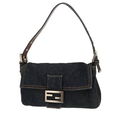 Fendi  Baguette handbag  in blue denim canvas
