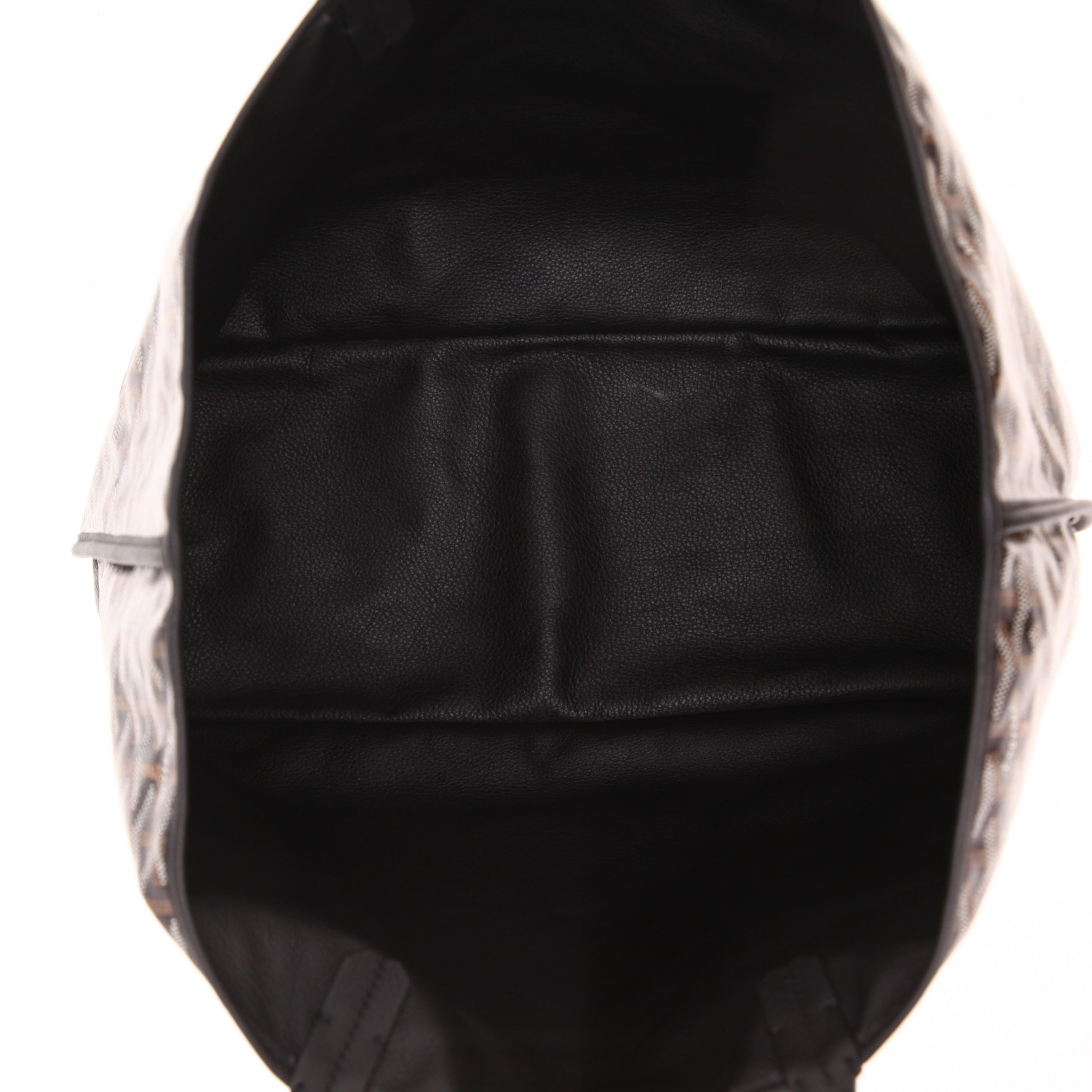 Goyard  Anjou handbag  Goyard canvas  and black leather - Detail D3