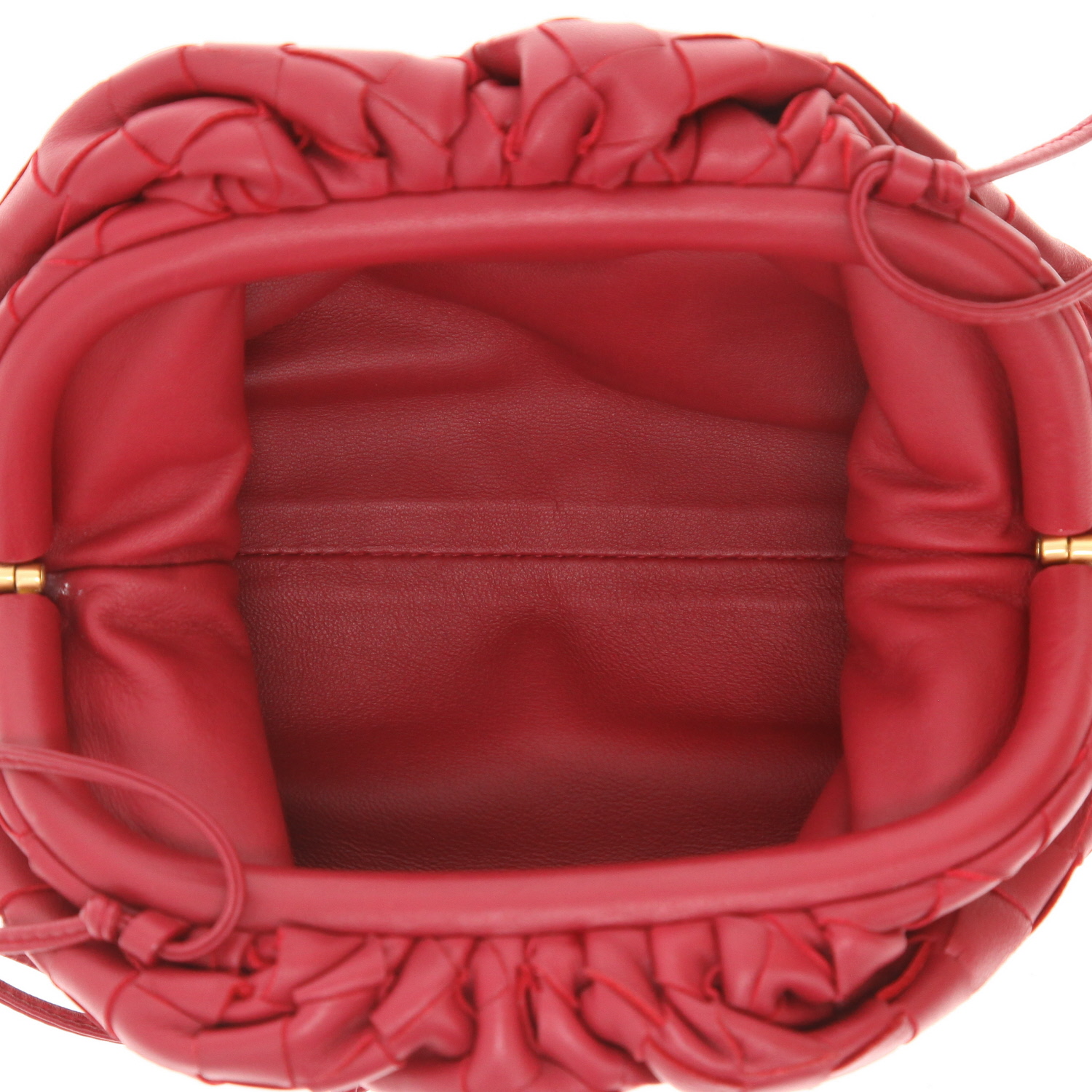Sac bandoulière Bottega Veneta  Pouch en cuir intrecciato bordeaux - Detail D3