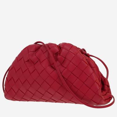 Bottega Veneta  Pouch shoulder bag  in burgundy intrecciato leather