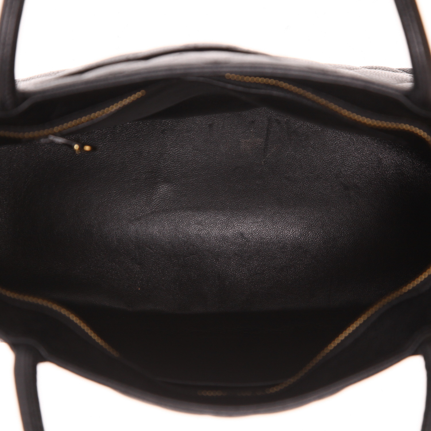Sac à main Chanel  Medaillon en cuir grainé matelassé noir - Detail D3