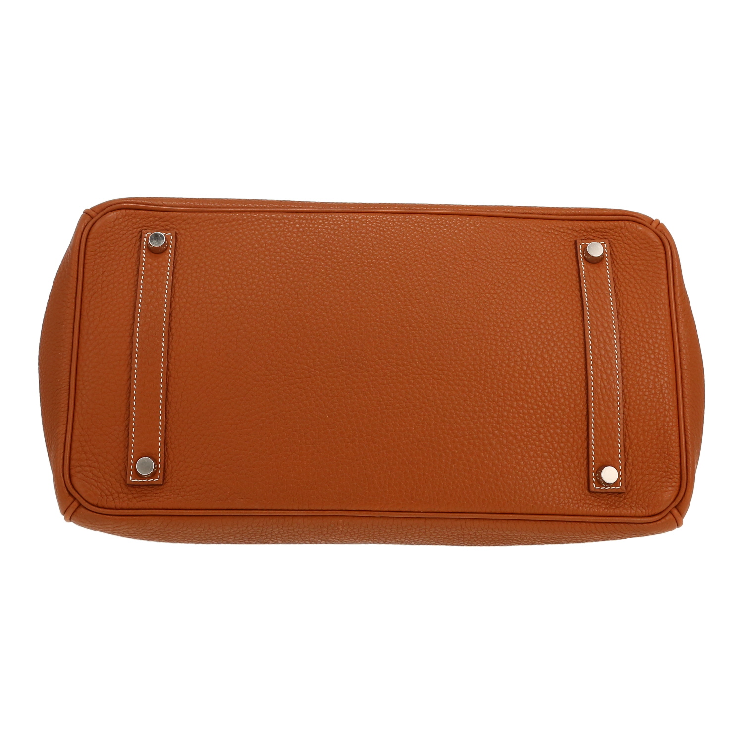 Bolso de mano Hermès  Birkin 35 cm en cuero togo color oro - Detail D1