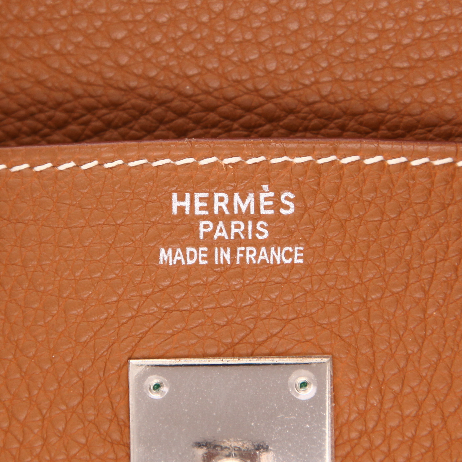 Hermès  Birkin 35 cm handbag  in gold togo leather - Detail D2