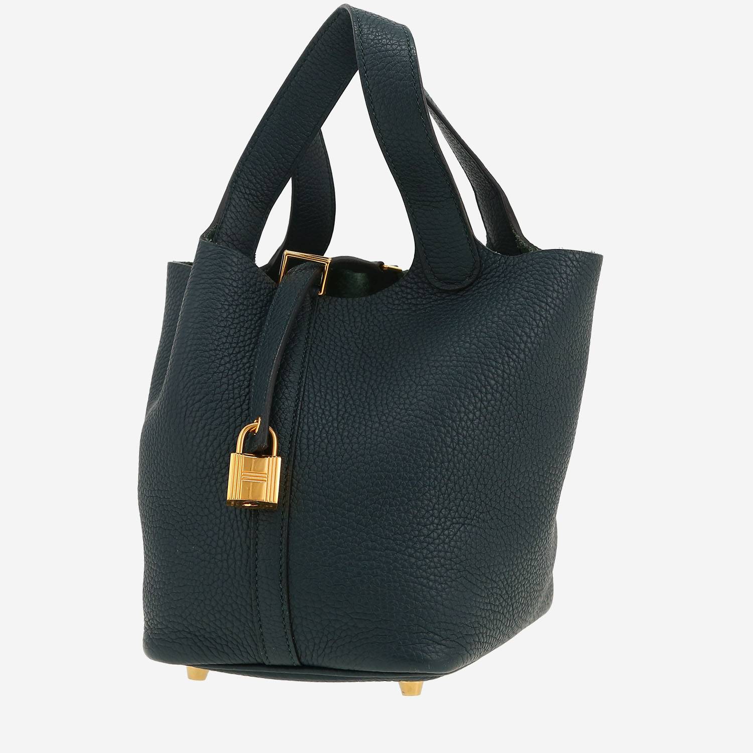 Bolso de mano Hermès  Picotin 18 cm en cuero togo Vert Cyprès