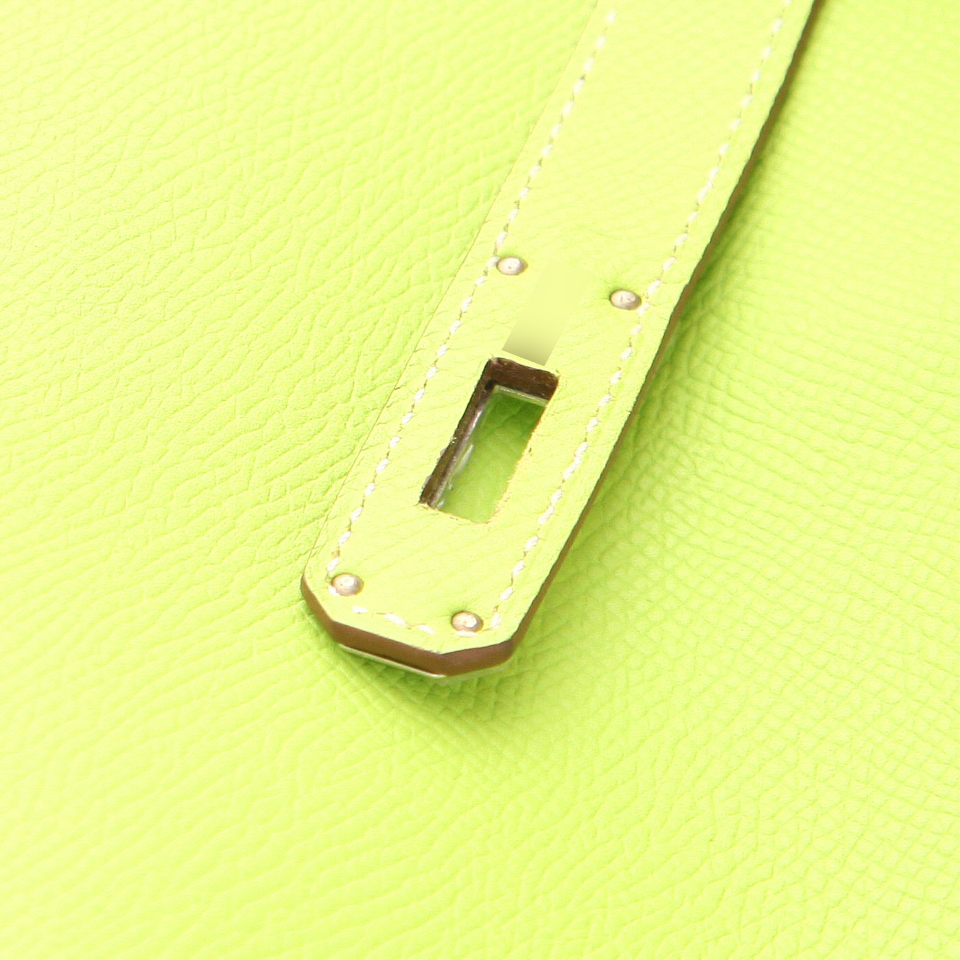 Hermès  Birkin 35 cm handbag  in green Kiwi epsom leather - Detail D4
