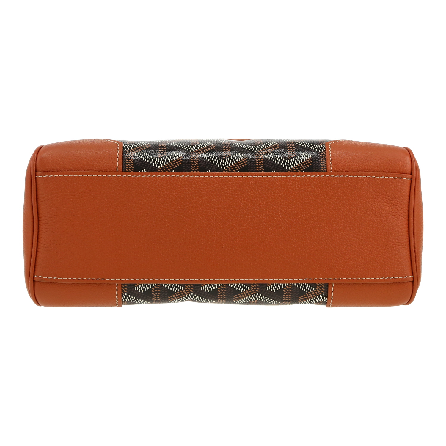 Goyard  Saigon small model  shoulder bag  in black Goyard canvas  and brown grained leather - Detail D1