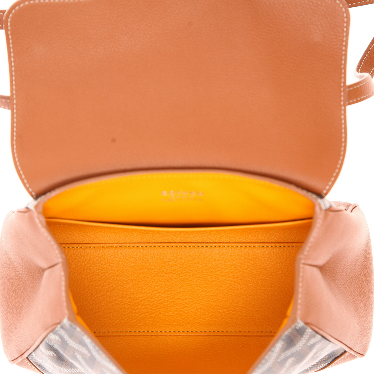 Bolso bandolera Goyard  Saigon modelo pequeño  en tela Goyardine negra y cuero granulado marrón - Detail D3