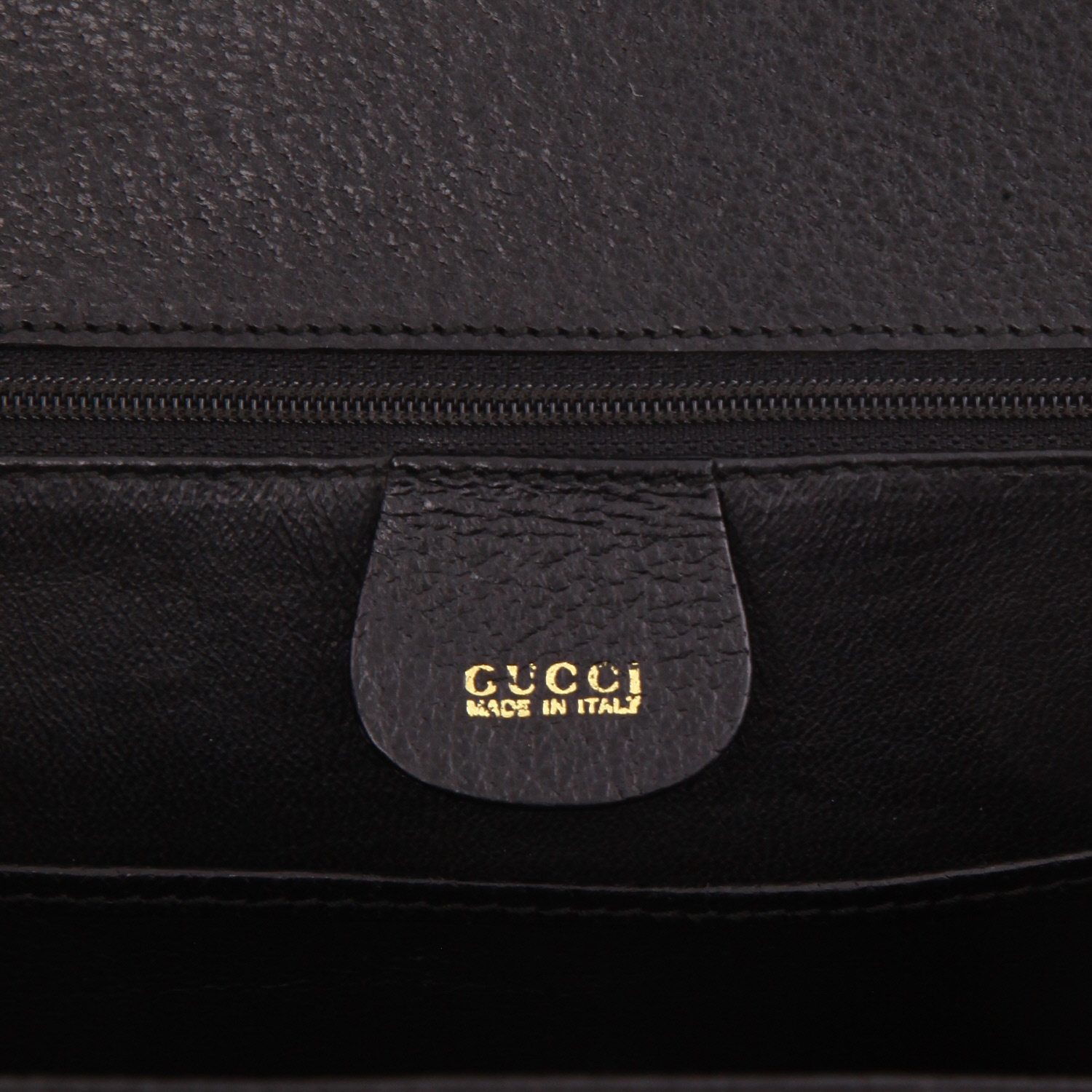 Sac bandoulière Gucci  Bamboo en cuir de Pecari noir et bambou - Detail D2