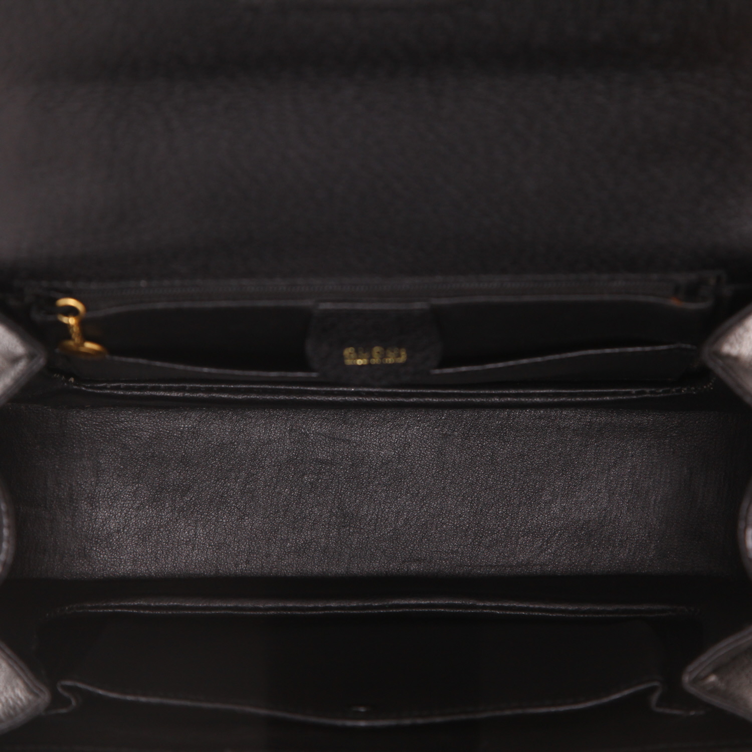 Gucci  Bamboo shoulder bag  in black Pecari leather  and bamboo - Detail D3