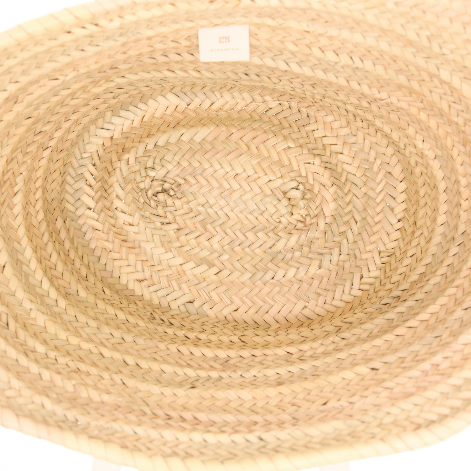 Givenchy  Voyou shopping bag  in beige wicker  and white leather - Detail D3