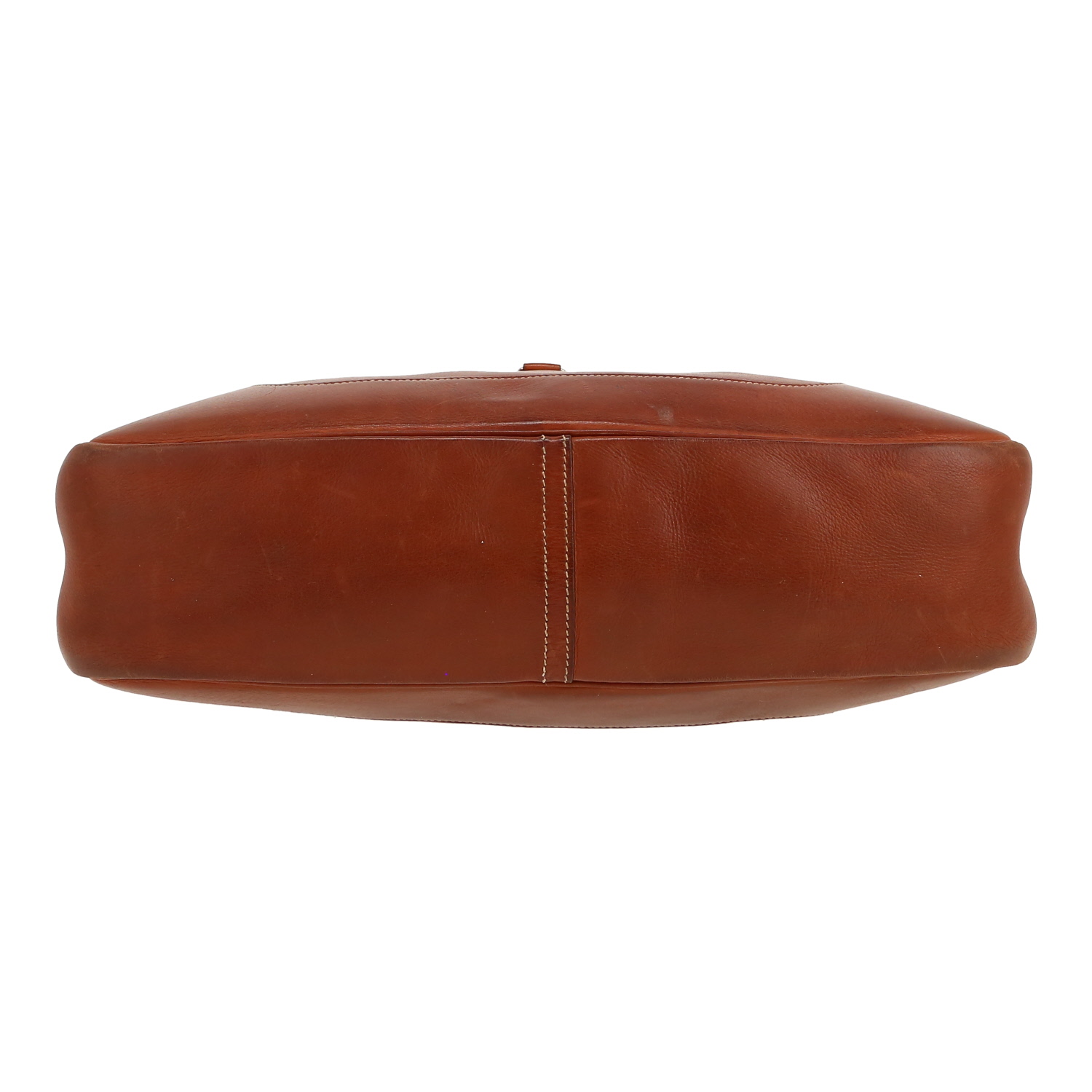 Bolso de mano Hermès  Trim modelo grande  en cuero Barenia color oro - Detail D1