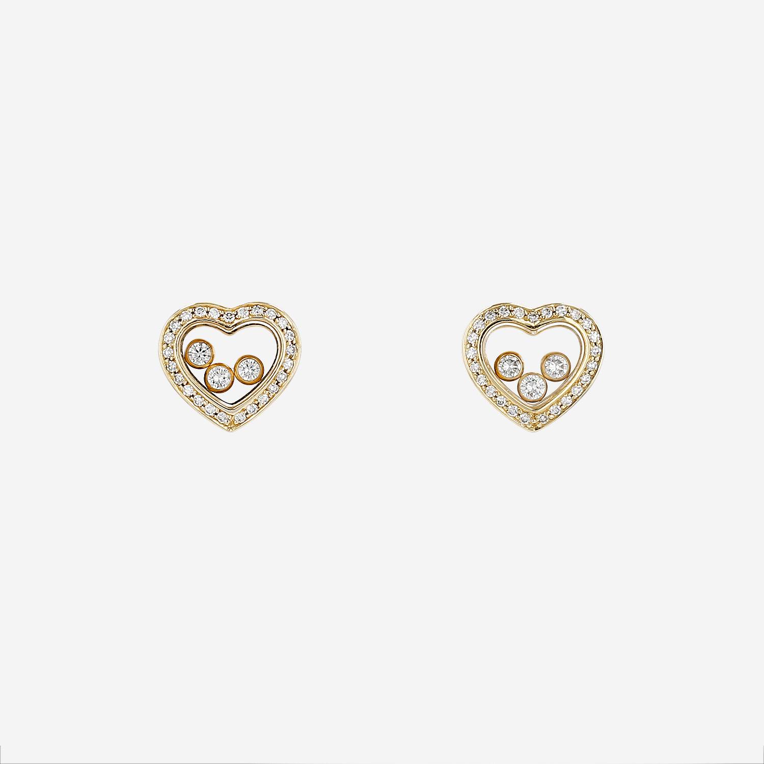 Orecchini Chopard Happy Diamonds in oro giallo e diamanti