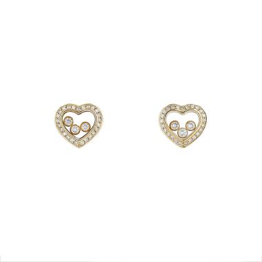 Pendientes Chopard Happy Diamonds de oro amarillo y diamantes