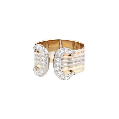 Bague Cartier C de Cartier en 3 ors et diamants
