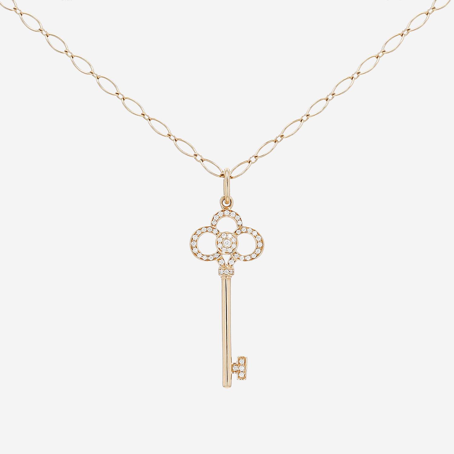 Tiffany 
Co Clé Couronne pendant in pink gold and diamonds