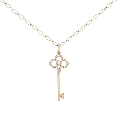 Ciondolo Tiffany 
Co Clé Couronne in oro rosa e diamanti