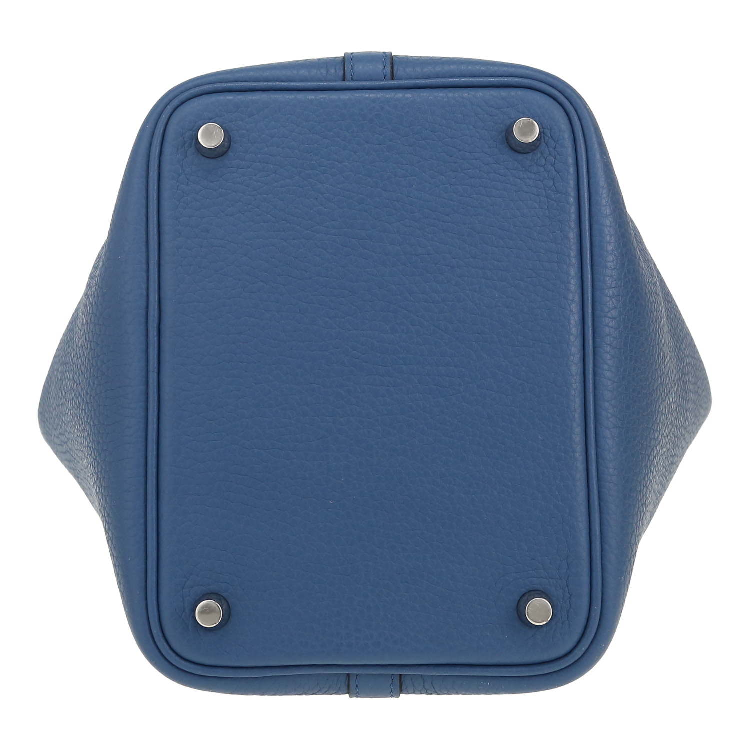 Bolso de mano Hermès Picotin 18 cm en cuero taurillon clémence azul - Detail D1