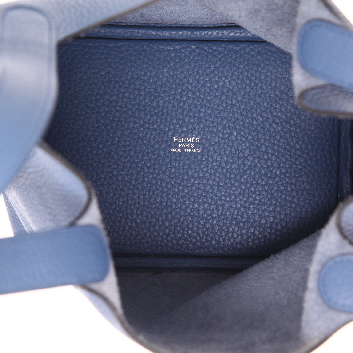 Bolso de mano Hermès Picotin 18 cm en cuero taurillon clémence azul - Detail D3