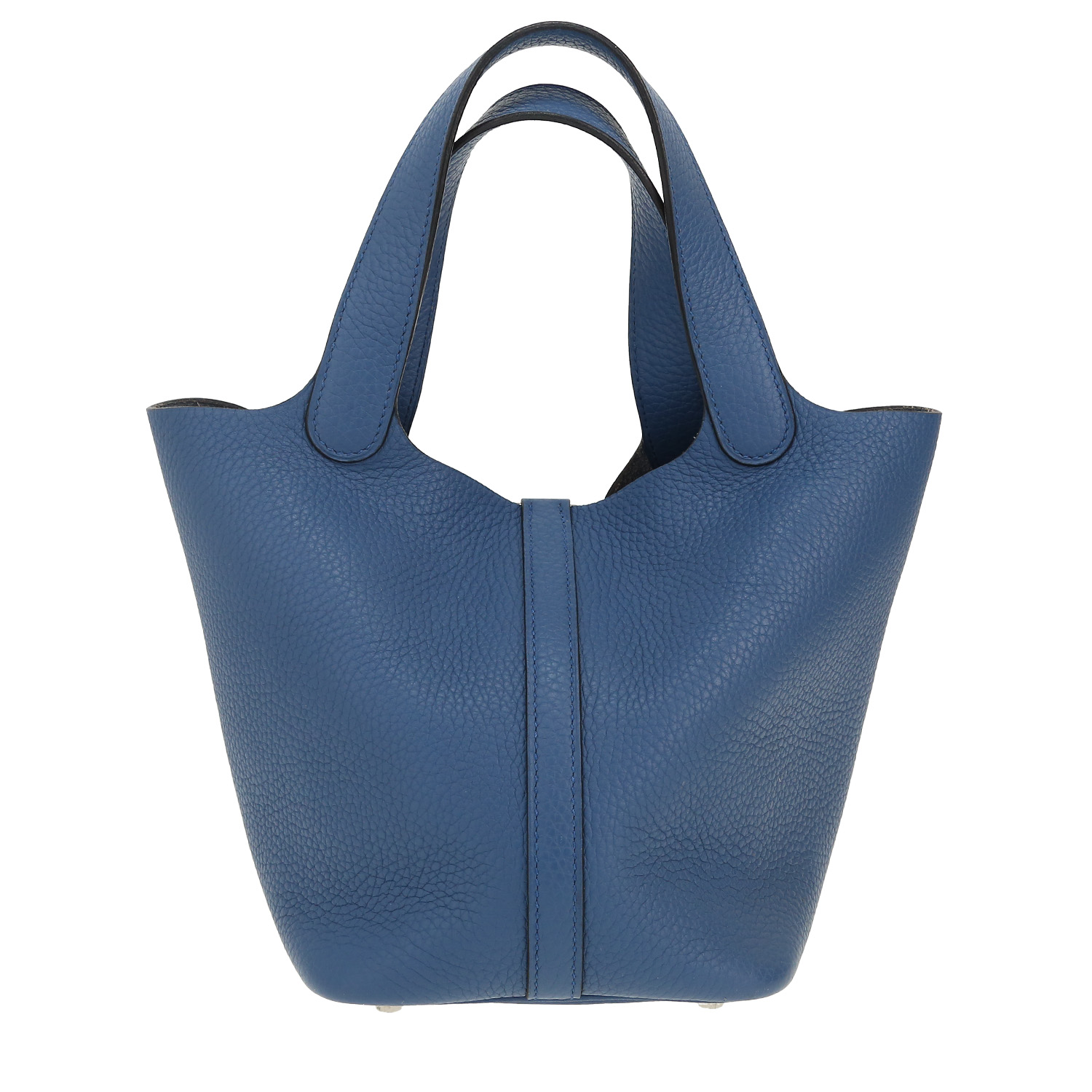 Hermès  Picotin 18 cm handbag  in blue leather taurillon clémence - Detail D4