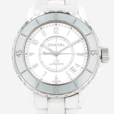 Montre Chanel J12 en céramique blanche et acier Vers 2010