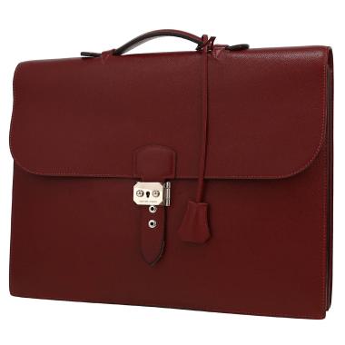 Hermès  Sac à dépêches briefcase  in burgundy epsom leather