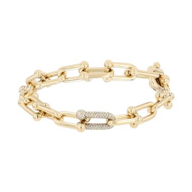 Tiffany 
Co City HardWear bracelet in yellow gold and diamonds