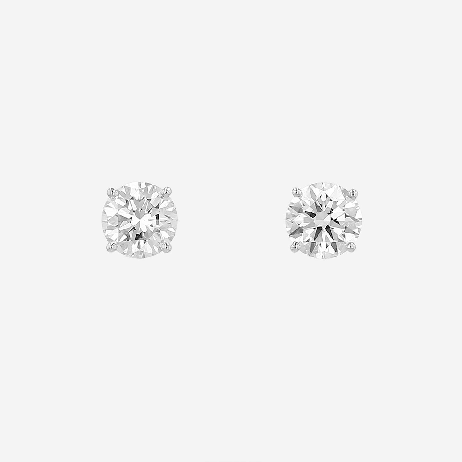 Paire de clous d'oreilles Cartier 1895 en platine et diamants