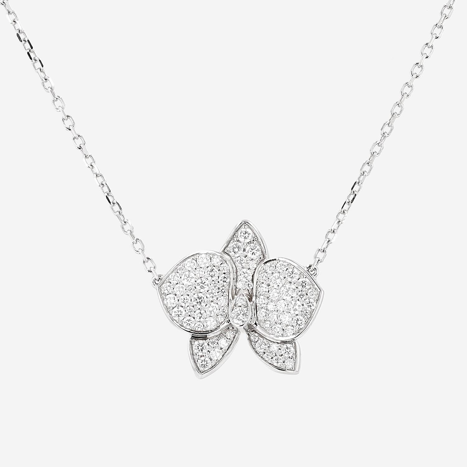 Collier Cartier Caresse d'Orchidées en or blanc et diamants
