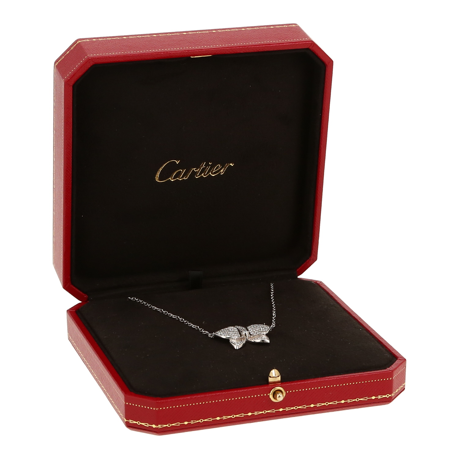 Collar Cartier Caresse d'Orchidées de oro blanco y diamantes - Detail D2