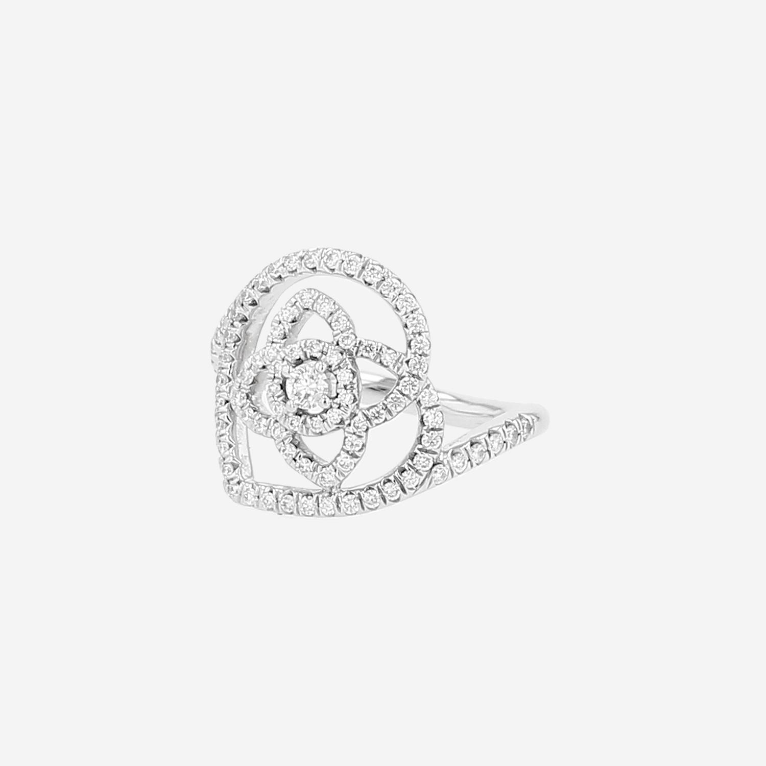 Anello De Beers Enchanted Lotus in oro bianco e diamanti