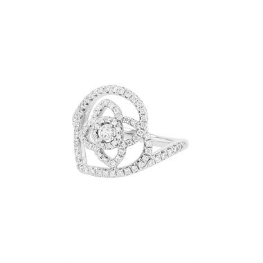 Anello De Beers Enchanted Lotus in oro bianco e diamanti