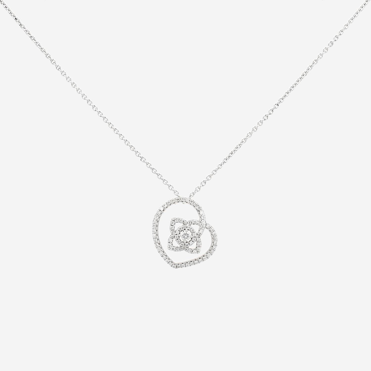 Collana De Beers Enchanted Lotus in oro bianco e diamanti