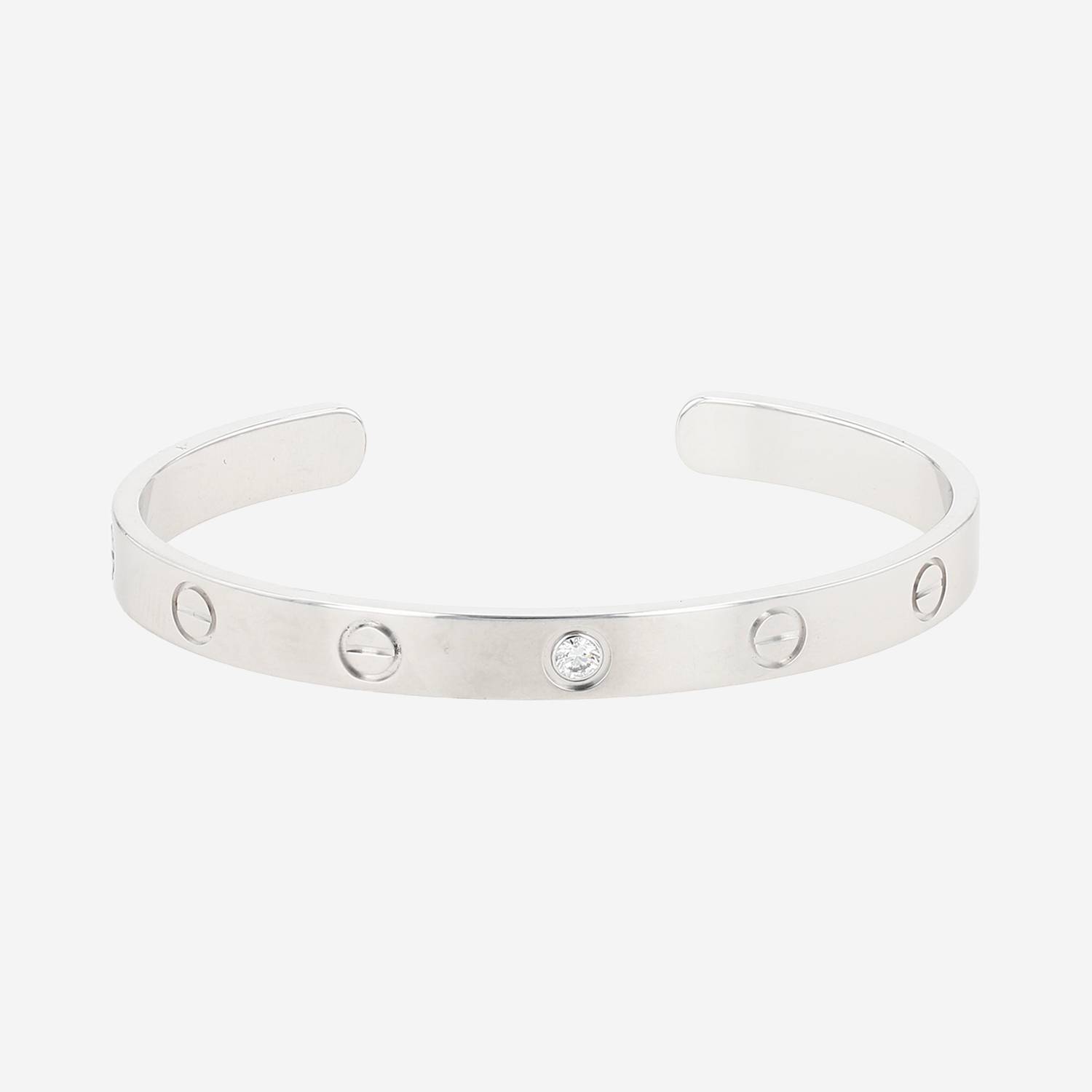 Open Cartier Love ouvert bracelet in white gold and diamond