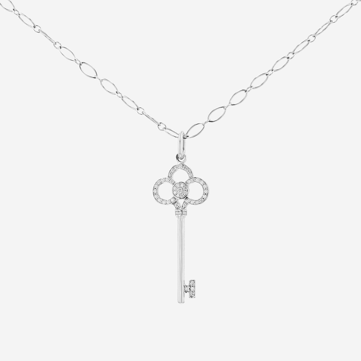 Collar Tiffany & Co Clé Couronne de oro blanco y diamantes