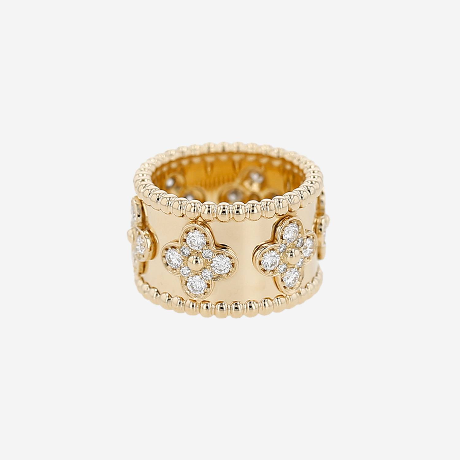 Bague Van Cleef & Arpels Perlée Trèfle en or jaune et diamants
