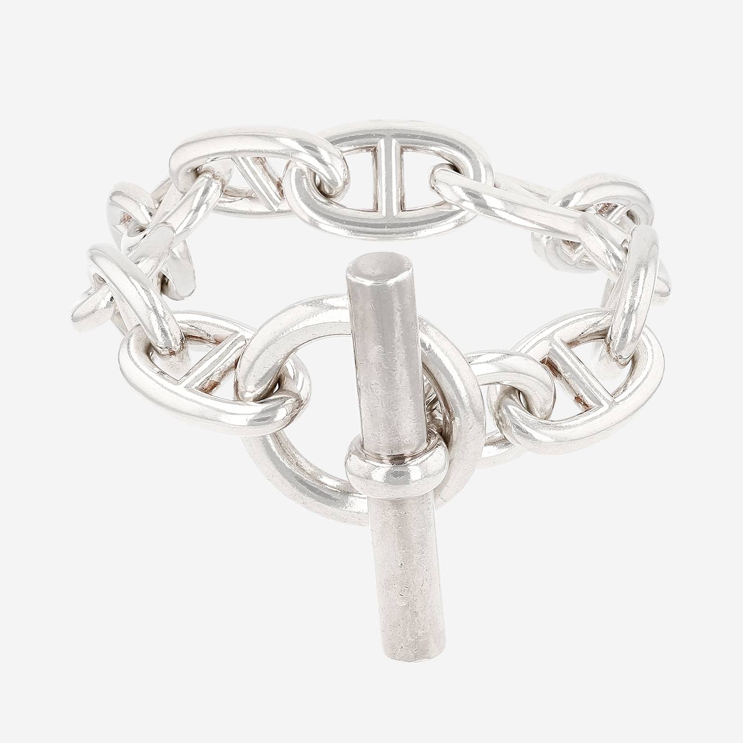 Bracelet Hermès Chaîne d'Ancre très grand modèle en argent