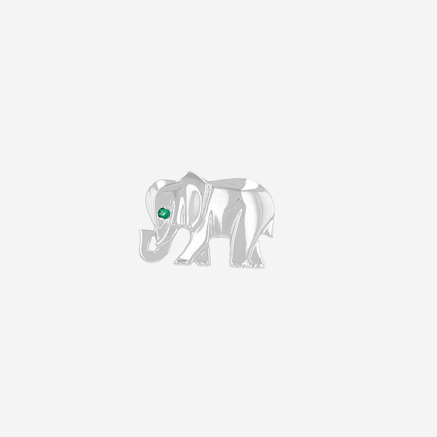 Broche Cartier en or blanc et émeraude