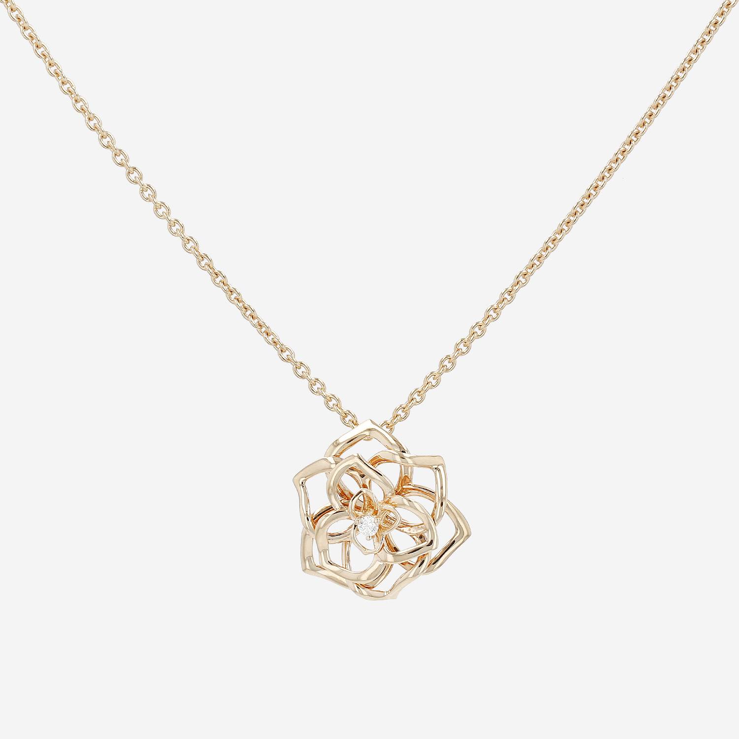 Piaget Rose pendant in pink gold and diamond