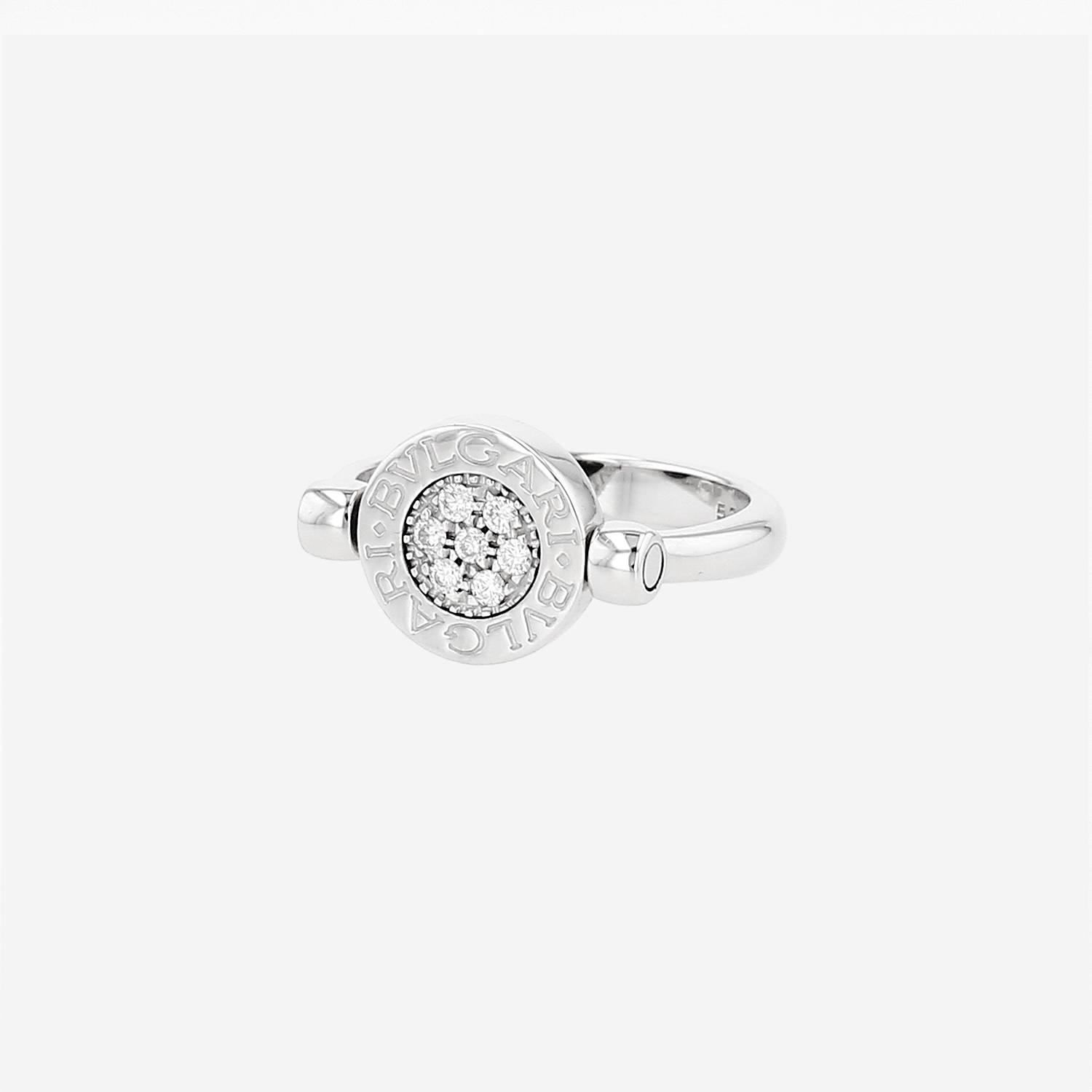 Twisted Bulgari Bulgari Bulgari ring in white gold, onyx and diamonds