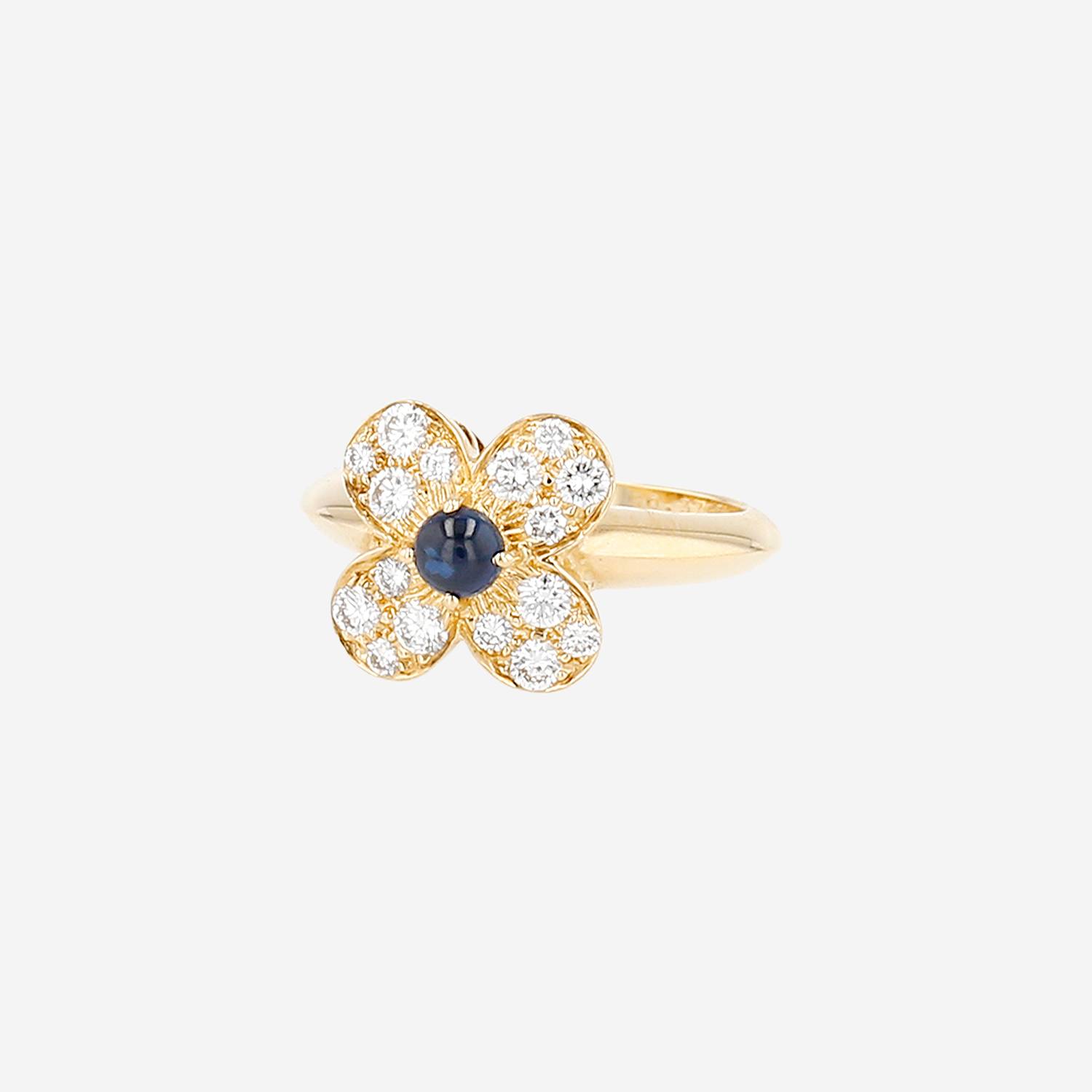 Anello Van Cleef & Arpels  in oro giallo, zaffiri e diamanti