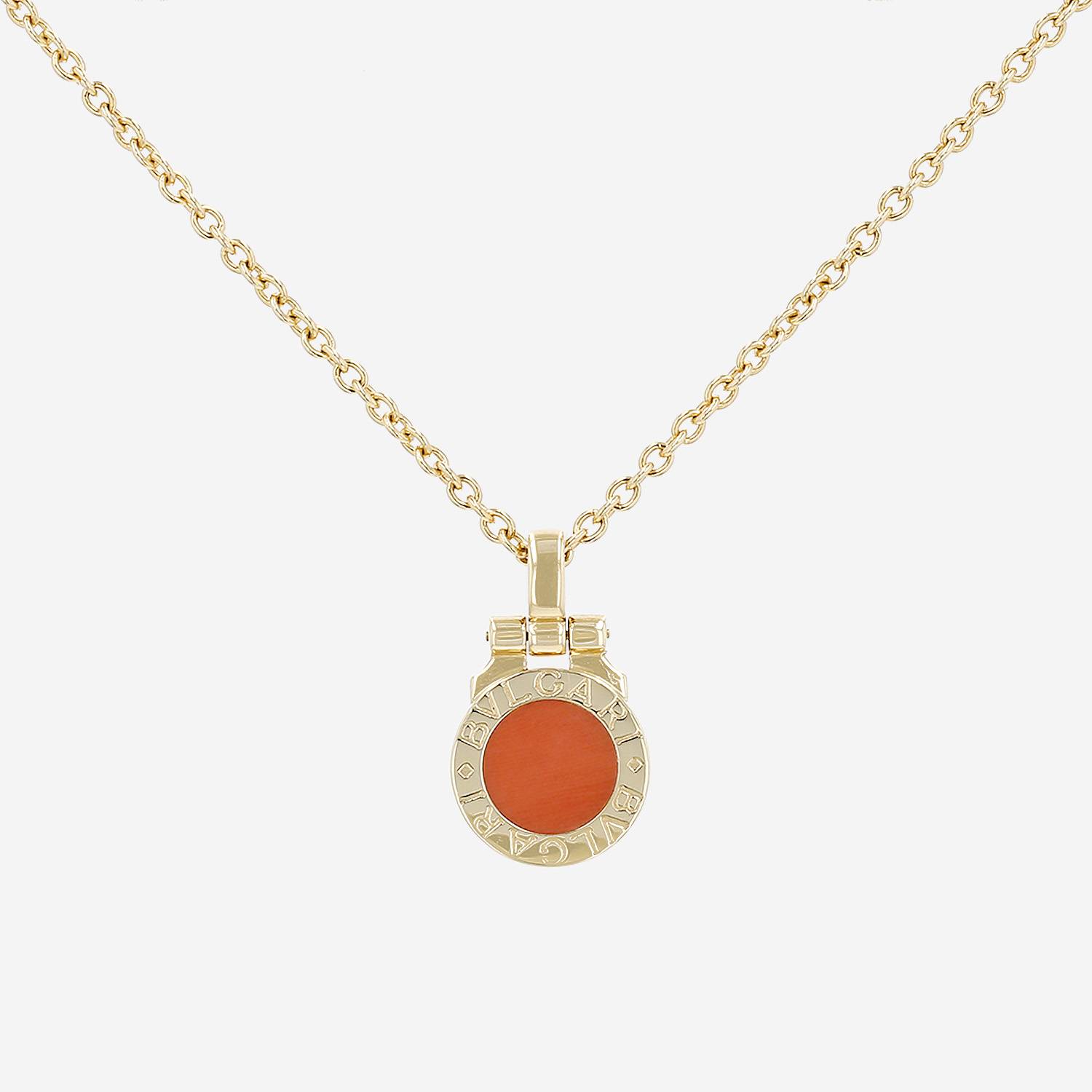 Bulgari Bulgari Bulgari necklace in yellow gold and coral